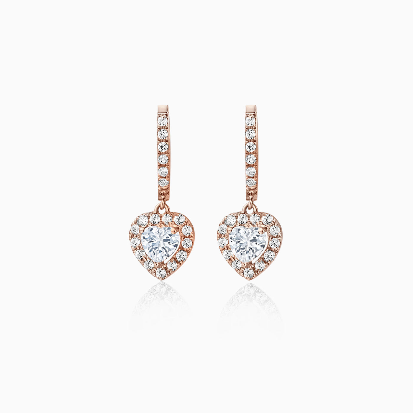 0.6CT heart Cut Halo Moissanite Diamond Earrings For Women
