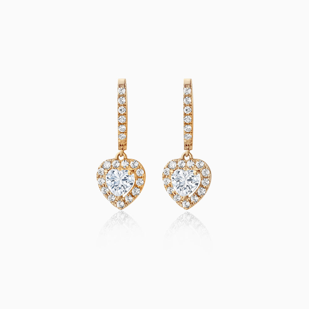 0.6CT heart Cut Halo Moissanite Diamond Earrings For Women