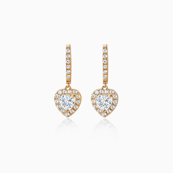 0.6CT heart Cut Halo Moissanite Diamond Earrings For Women
