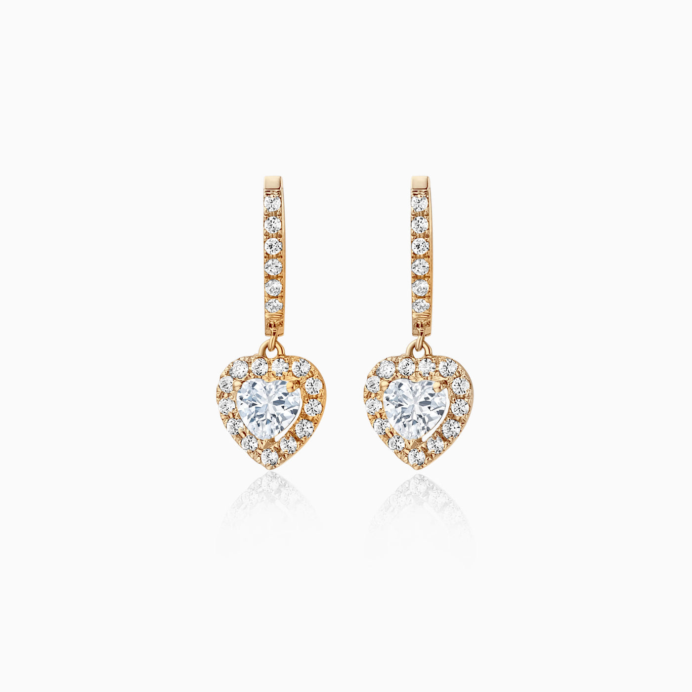 0.6CT heart Cut Halo Moissanite Diamond Earrings For Women