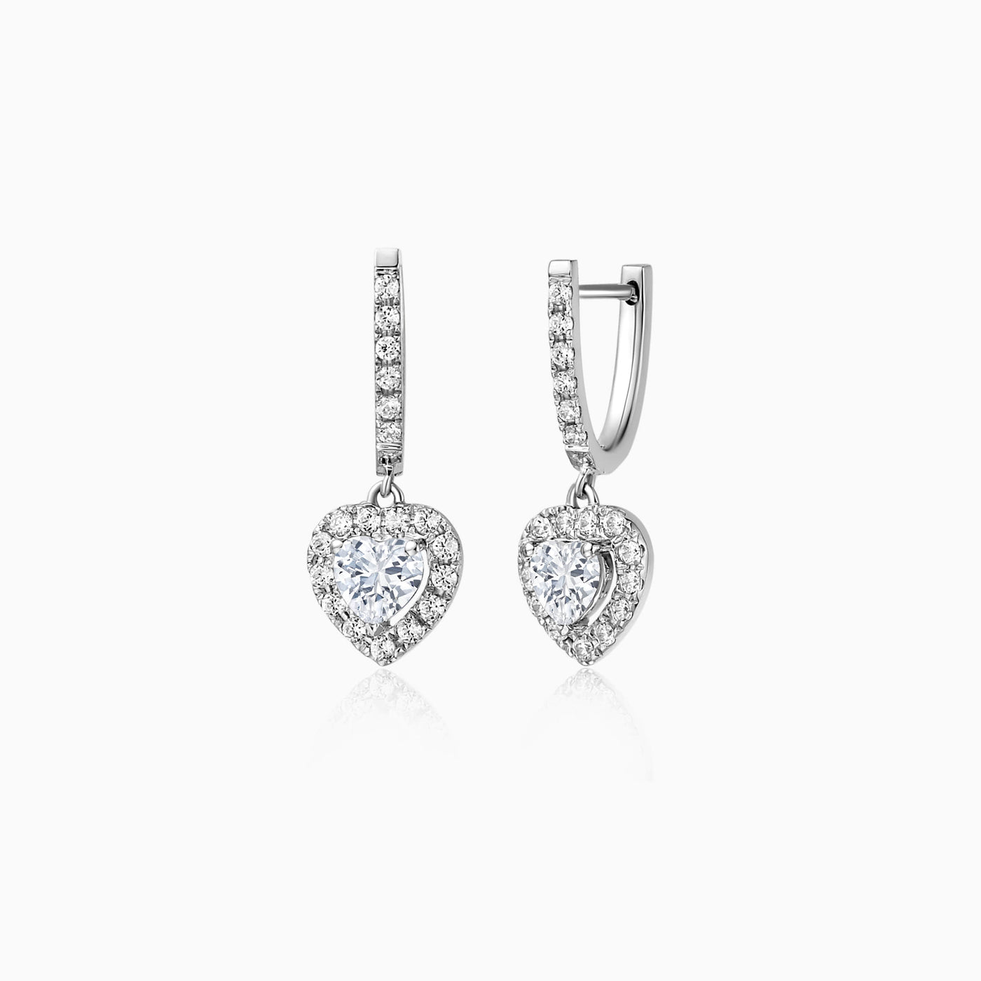0.6CT heart Cut Halo Moissanite Diamond Earrings For Women