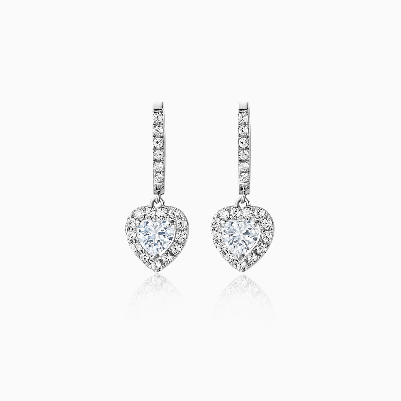 0.6CT heart Cut Halo Moissanite Diamond Earrings For Women