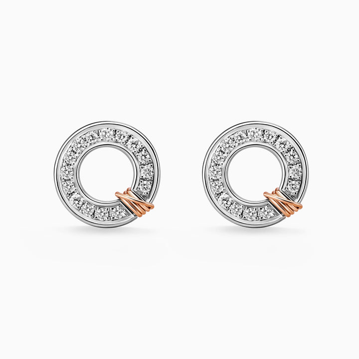 0.14CT Round Cut Micro Pave Open Circle Moissanite Diamond Earrings For Women