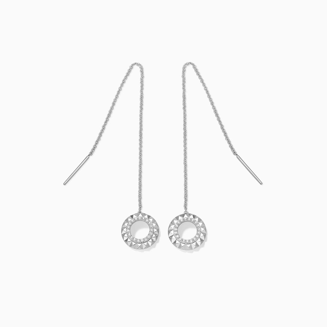 0.12CT Round Cut Micro Pave Circle Moissanite Diamond Earrings For Women