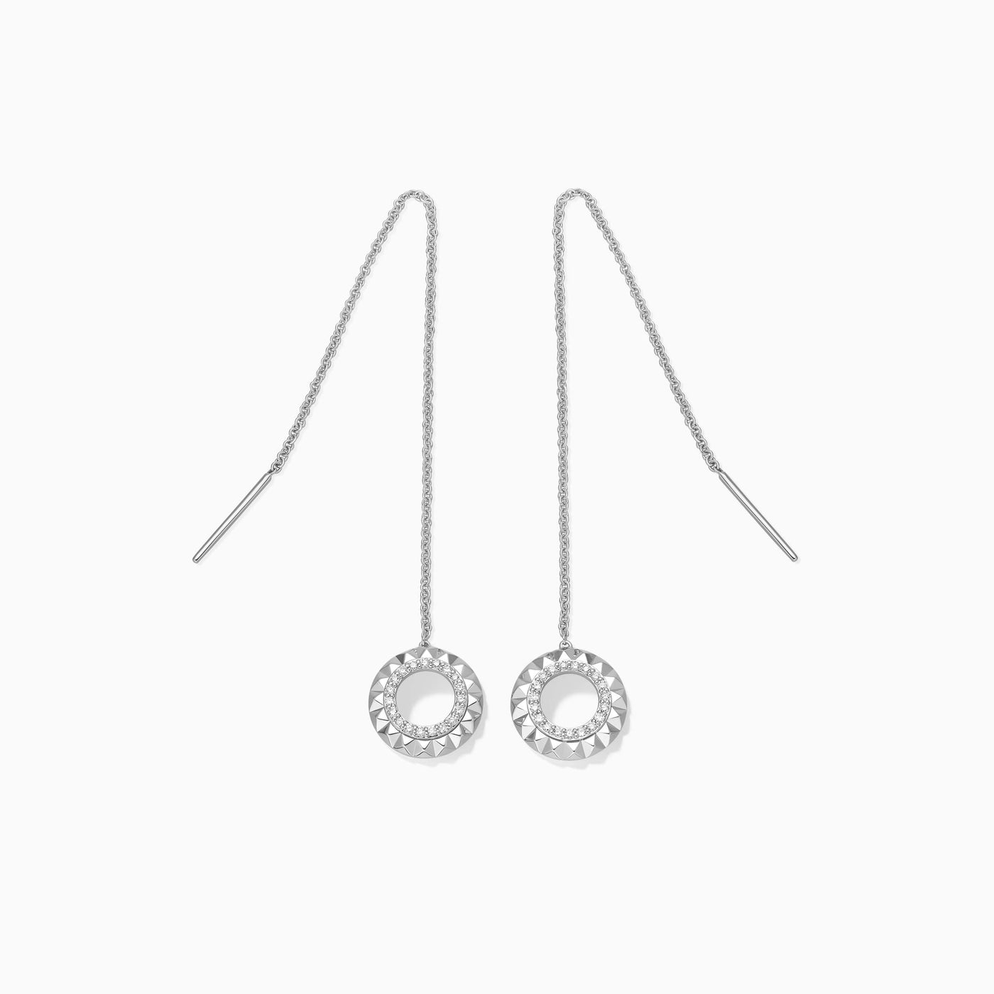 0.12CT Round Cut Micro Pave Circle Moissanite Diamond Earrings For Women