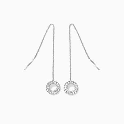 0.12CT Round Cut Micro Pave Circle Moissanite Diamond Earrings For Women