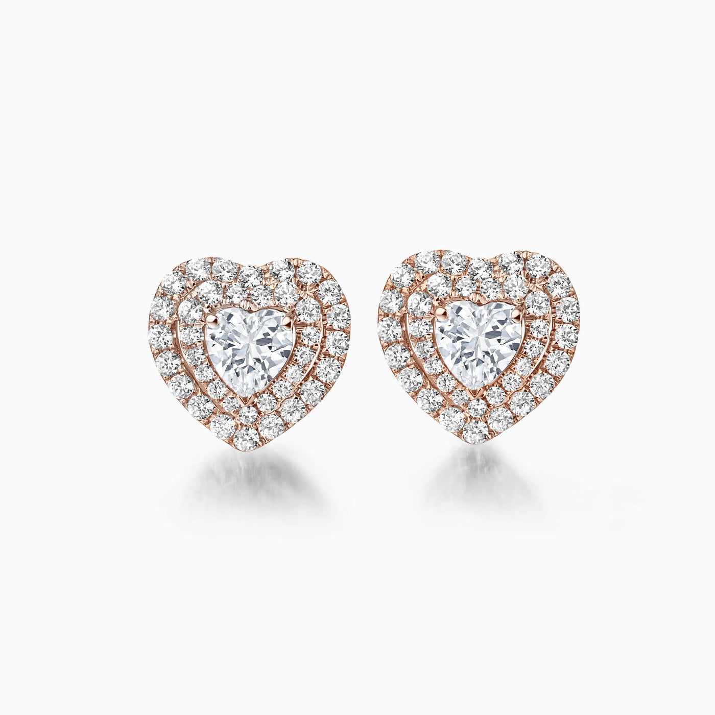 0.4CT heart Cut Double Halo Moissanite Stud Diamond Earrings For Her