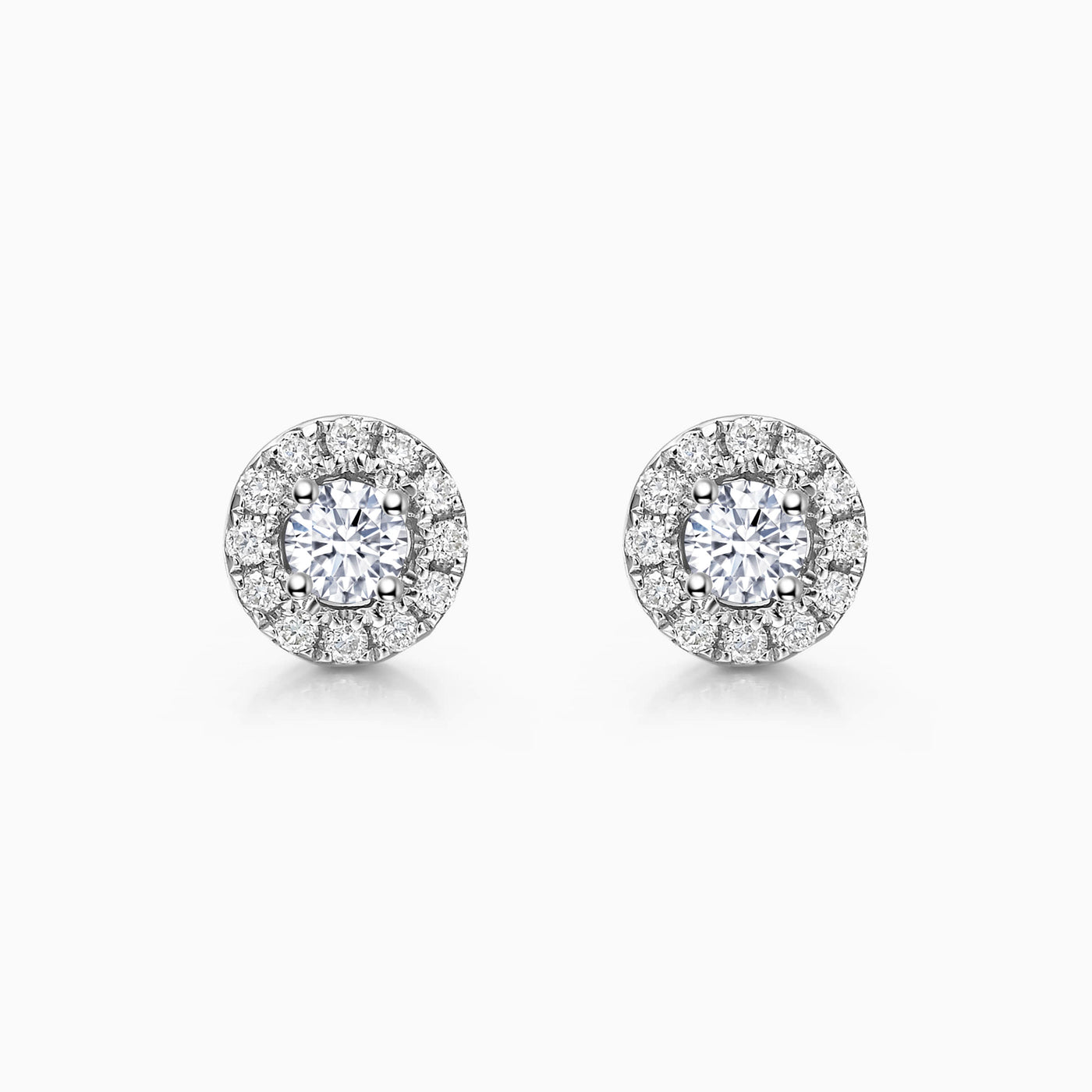 0.4CT Round Cut Halo Moissanite Stud Diamond Earrings For Women