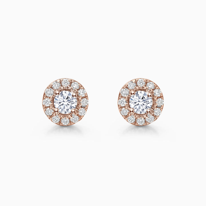 0.4CT Round Cut Halo Moissanite Stud Diamond Earrings For Women