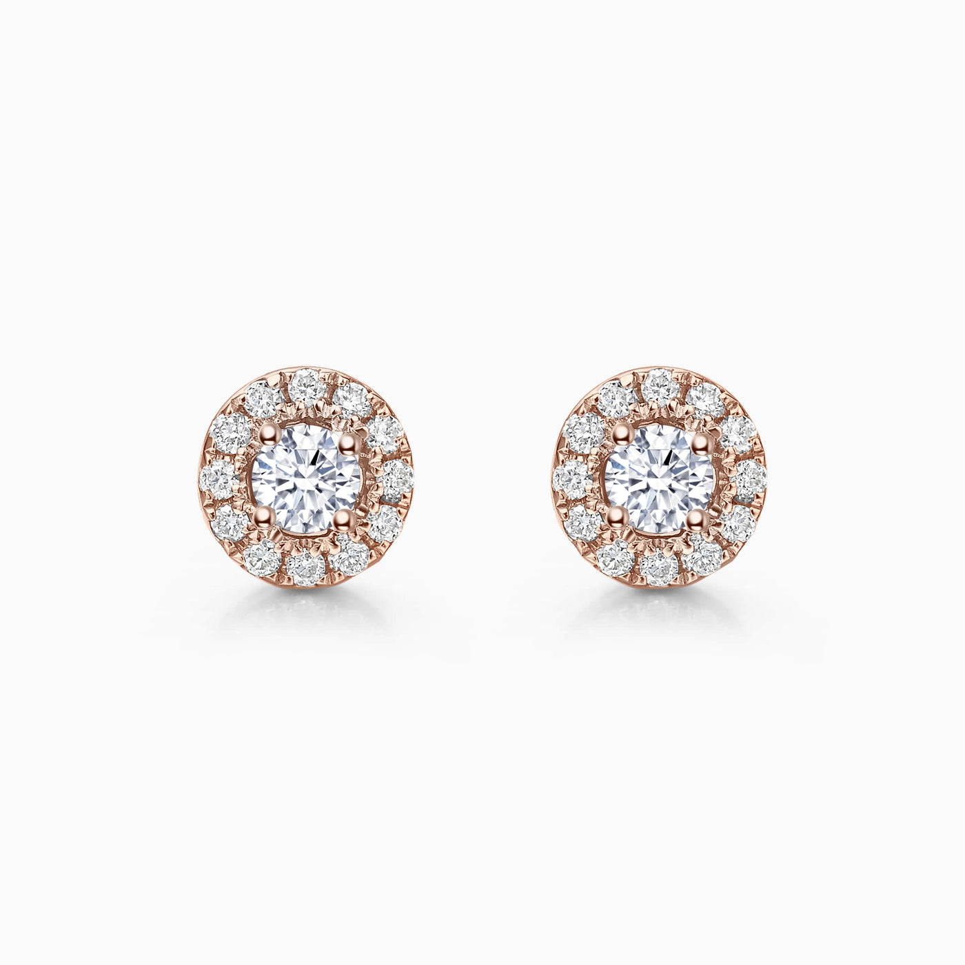 0.4CT Round Cut Halo Moissanite Stud Diamond Earrings For Women