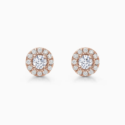 0.4CT Round Cut Halo Moissanite Stud Diamond Earrings For Women