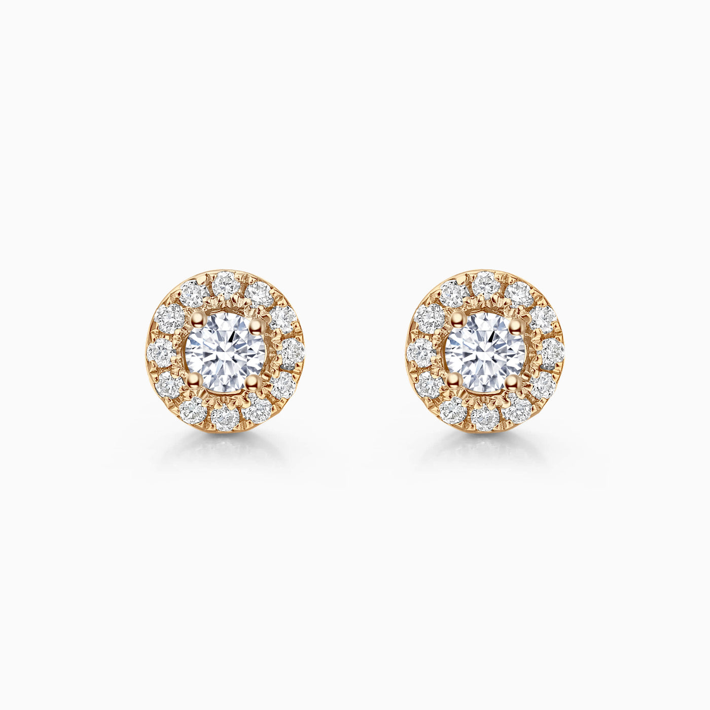 0.4CT Round Cut Halo Moissanite Stud Diamond Earrings For Women