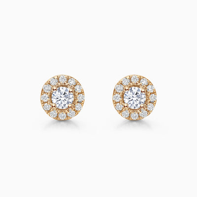 0.4CT Round Cut Halo Moissanite Stud Diamond Earrings For Women