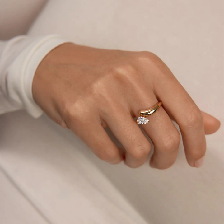 1.50CT Pear Cut Unique Solitaire Engagement Ring