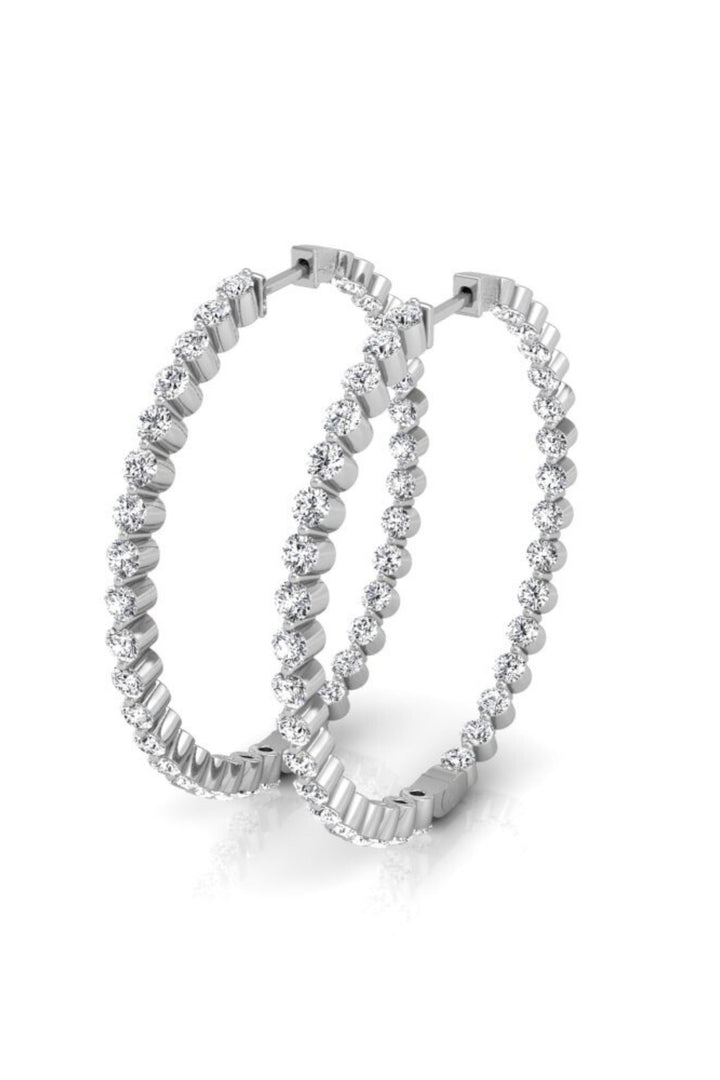 0.32ct Round Cut Hoops Moissanite Diamond Earrings, Anniversary Gift
