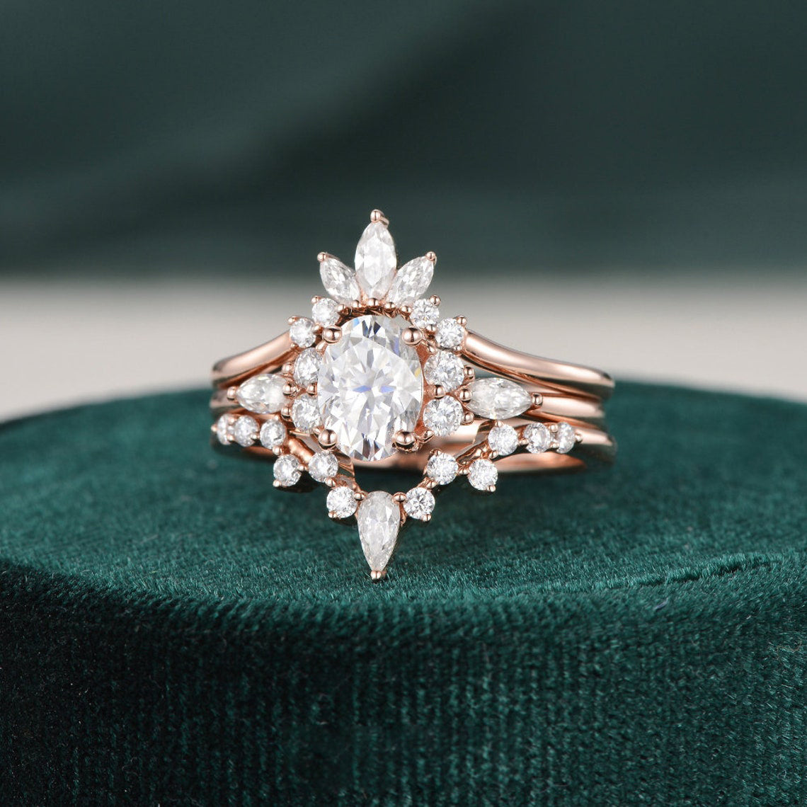 1-0-ct-oval-cut-cluster-halo-moissanite-bridal-ring-set-1