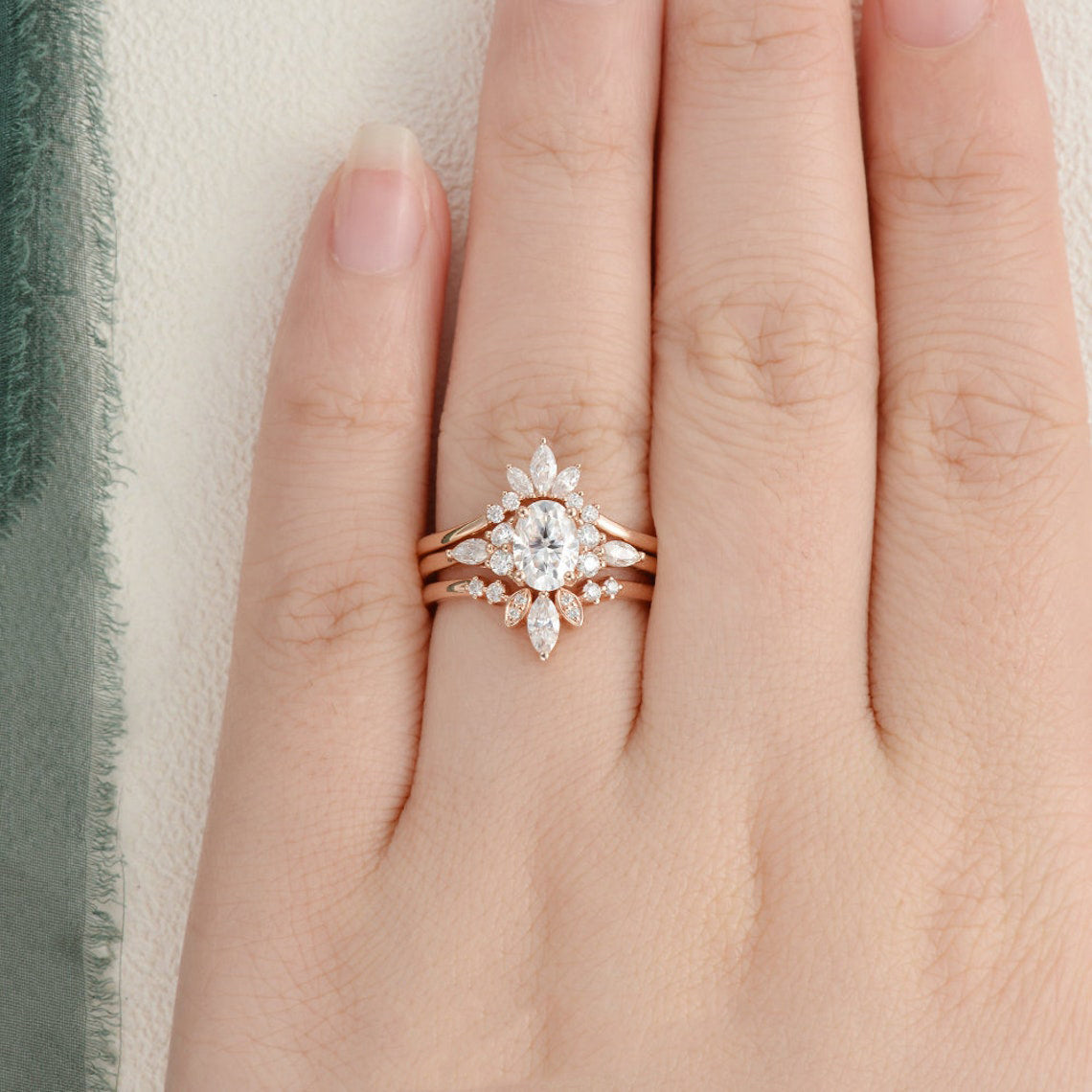 1-0-ct-oval-cut-cluster-art-deco-moissanite-bridal-ring-set