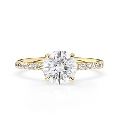 2.0 CT Round Cut Split Shank Pave Setting Moissanite Engagement Ring