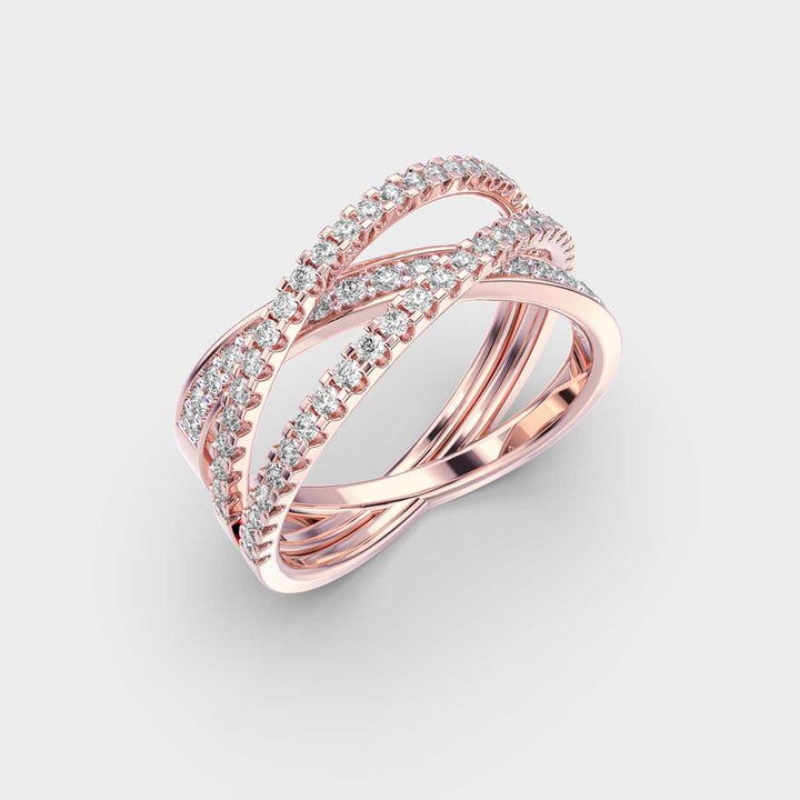 Round Cut Moissanite Colliding Orbit Diamond Ring For Women