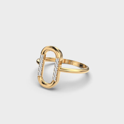 Rectangle Shape Moissanite Solitaire Minimalist Ring