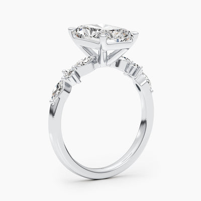 2.0 CT-4.0 CT Radiant Diamond Engagement Ring With Dainty Setting