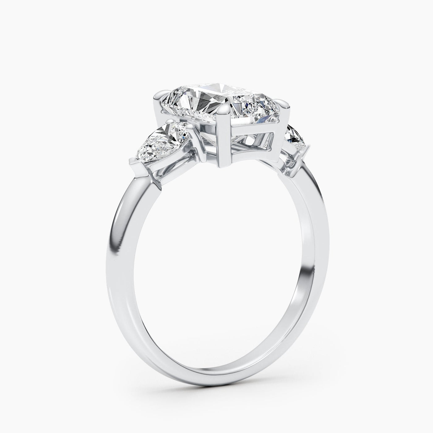 1.50-3.50 CT Radiant Three Stones Diamond Engagement Ring