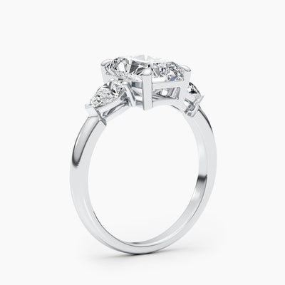 1.50-3.50 CT Radiant Three Stones Diamond Engagement Ring