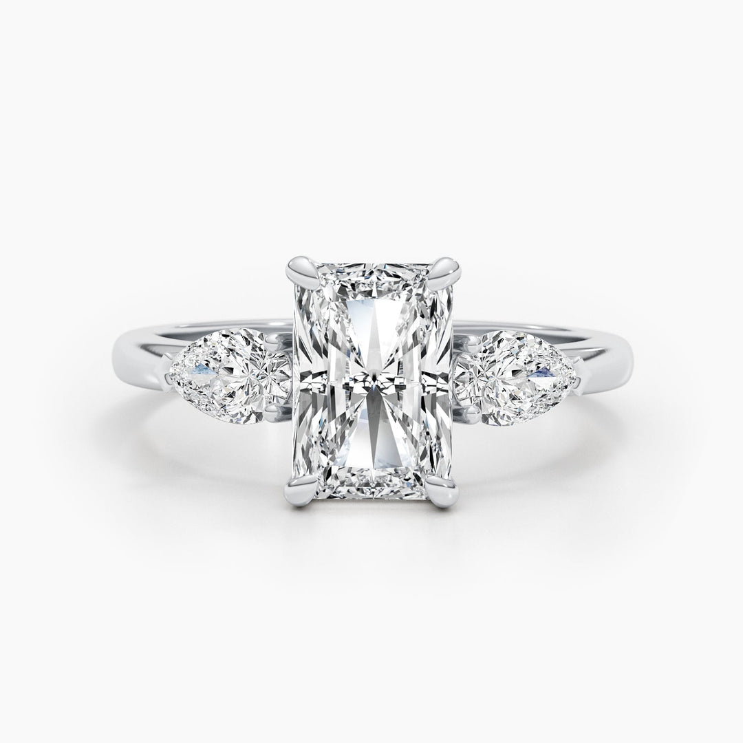 1.50-3.50 CT Radiant Three Stones Diamond Engagement Ring