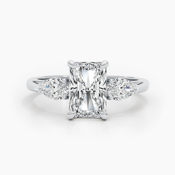 1.50-3.50 CT Radiant Three Stones Diamond Engagement Ring
