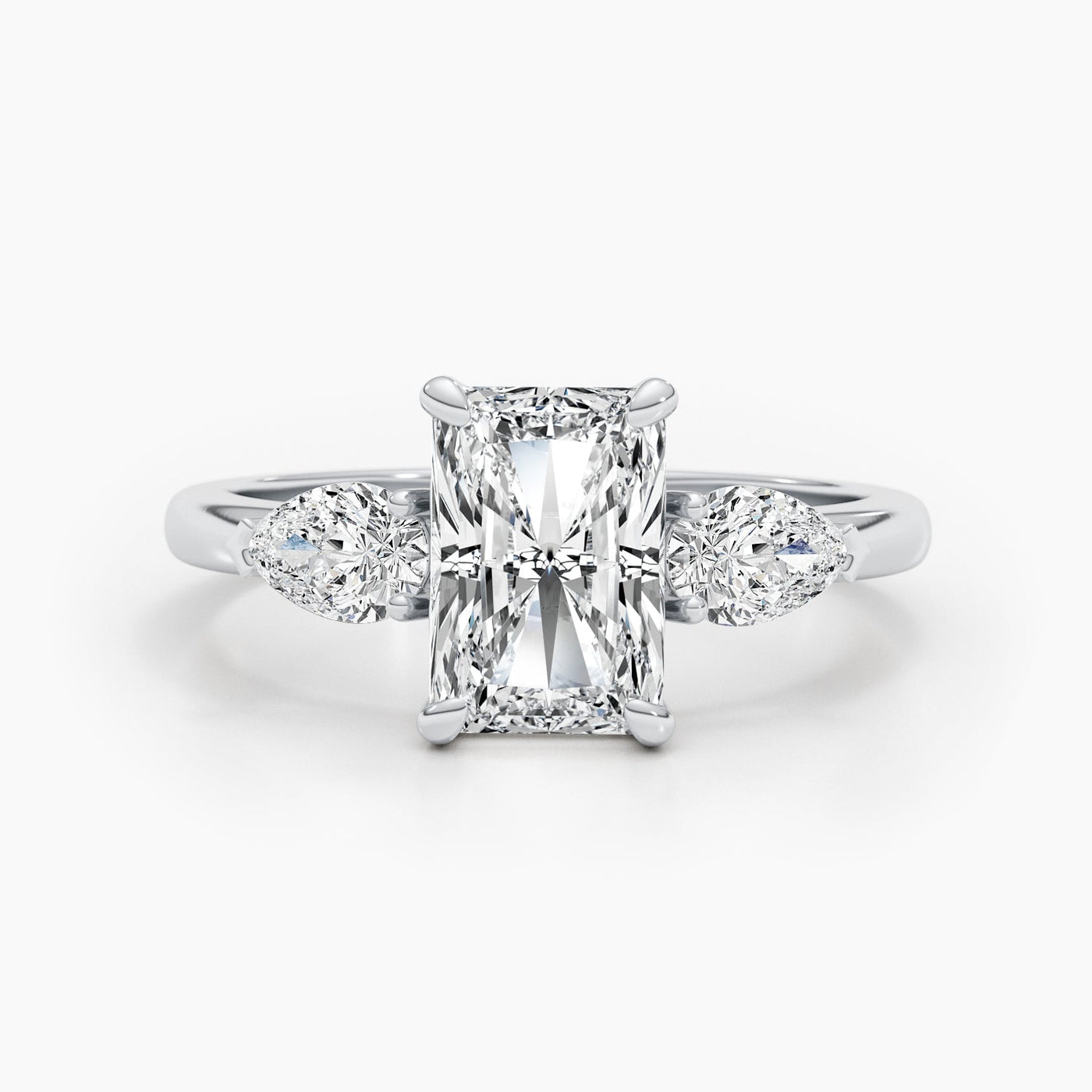 1.50-3.50 CT Radiant Three Stones Diamond Engagement Ring