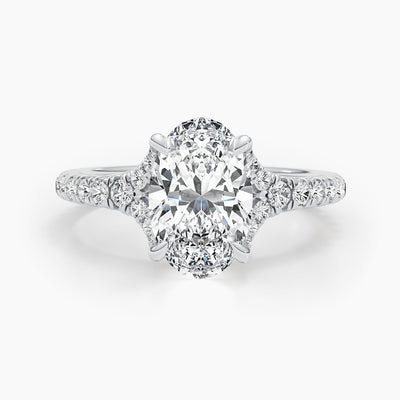1.50-3.50 CT Oval Pave Diamond Engagement Ring