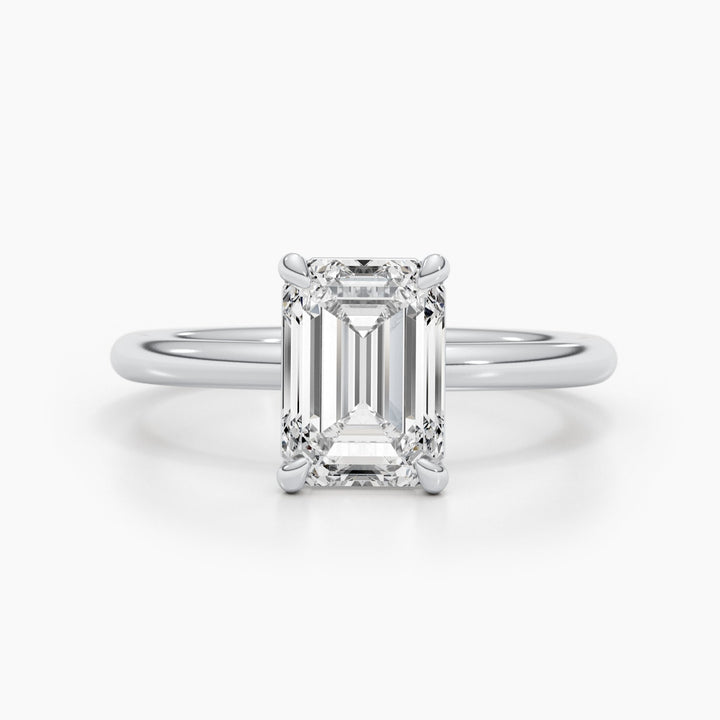 1.79- 3.50 CT Emerald Solitaire Diamond Engagement Ring