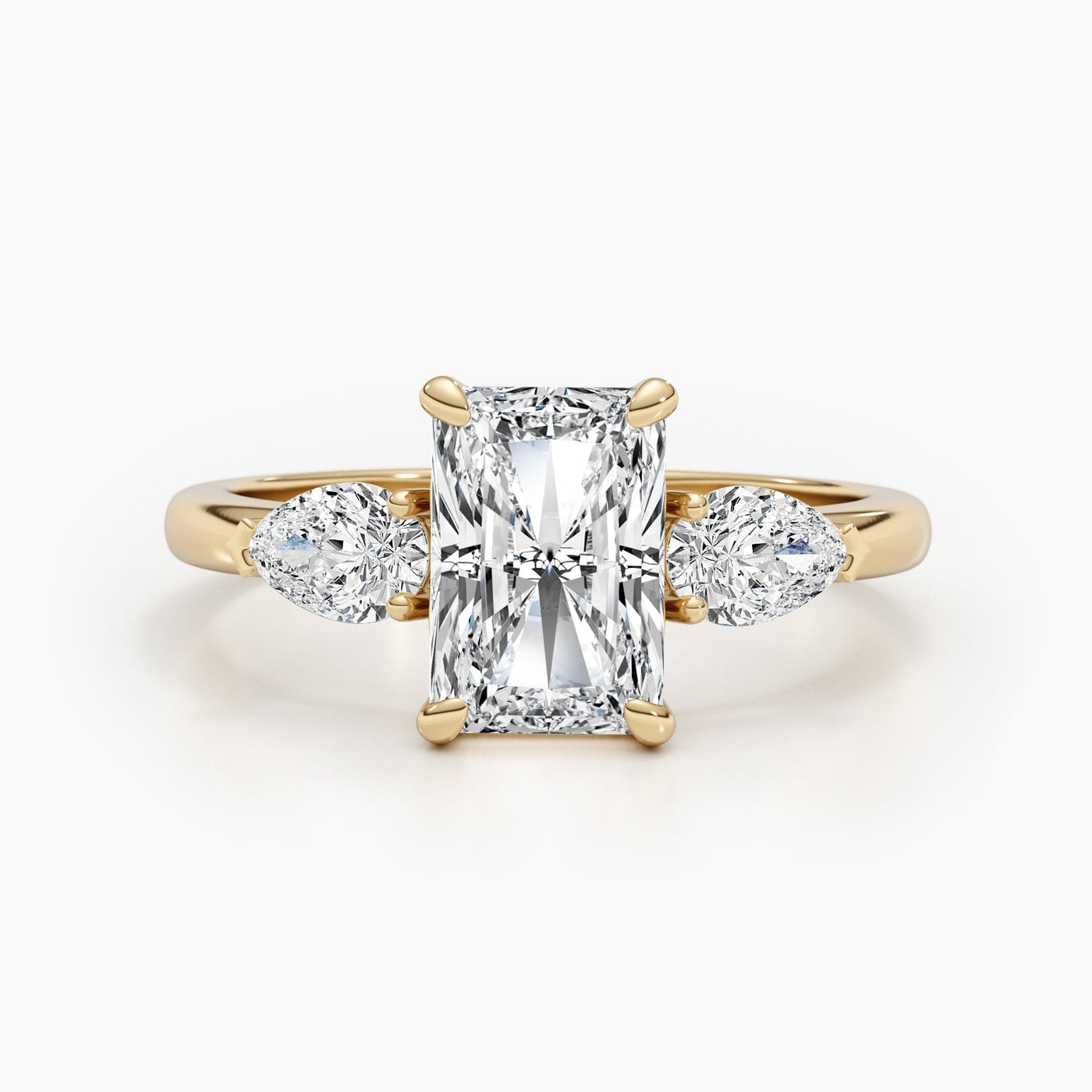 1.50-3.50 CT Radiant Three Stones Diamond Engagement Ring