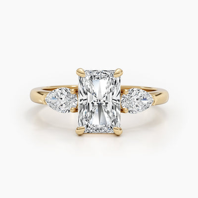 1.50-3.50 CT Radiant Three Stones Diamond Engagement Ring