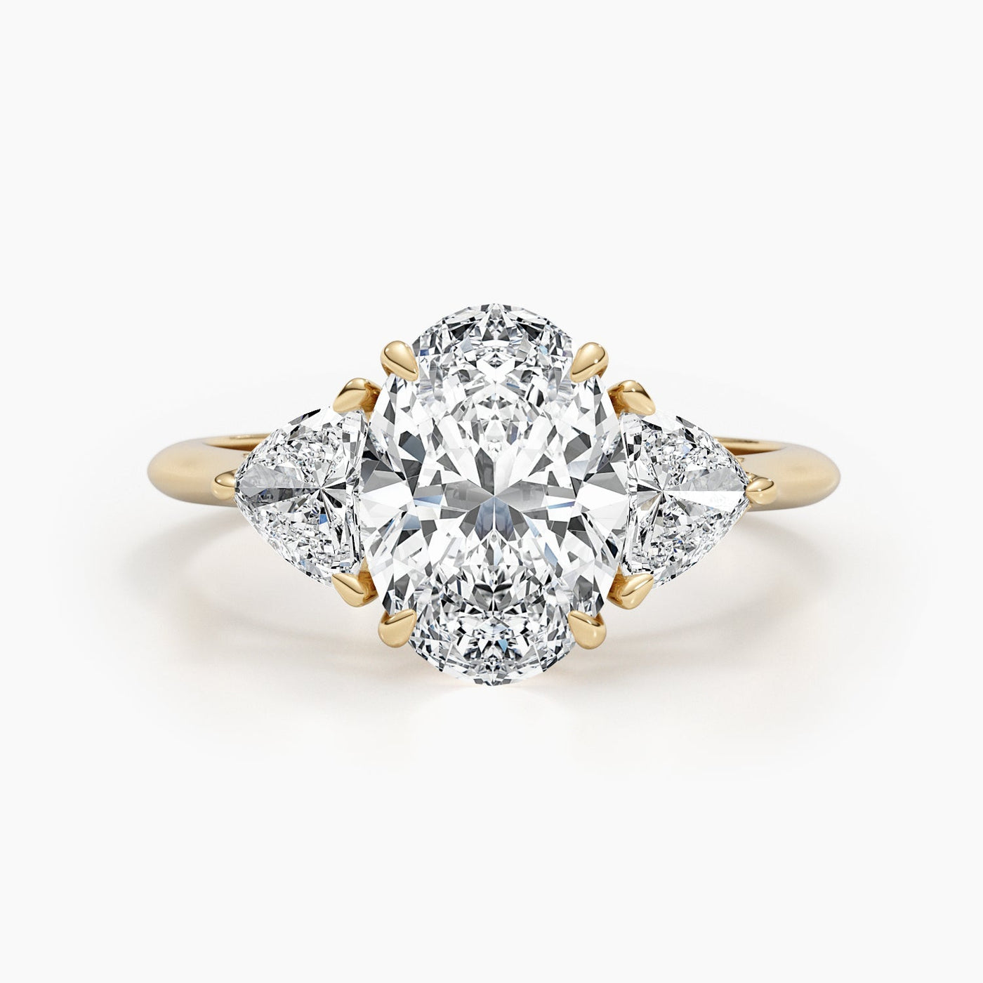 1.50-3.50 CT Oval 3 Stones Diamond Engagement Ring