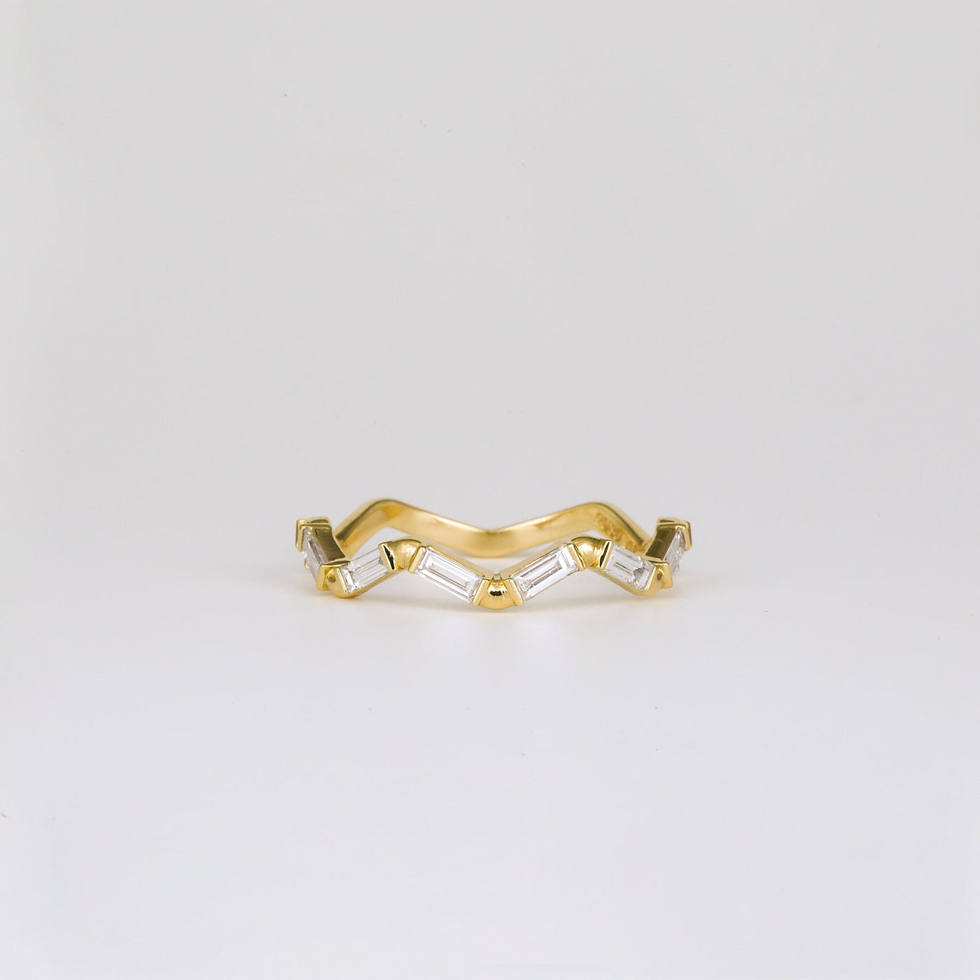 0.44 TCW Baguette Lab Grown Diamond Zig Zag Wedding Band