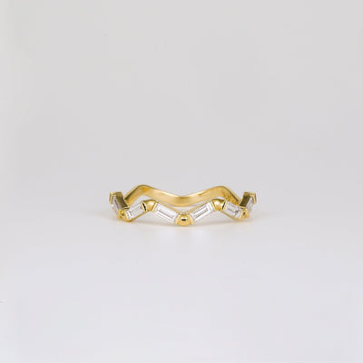 0.44 TCW Baguette Lab Grown Diamond Zig Zag Wedding Band