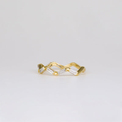 0.44 TCW Baguette Lab Grown Diamond Zig Zag Wedding Band