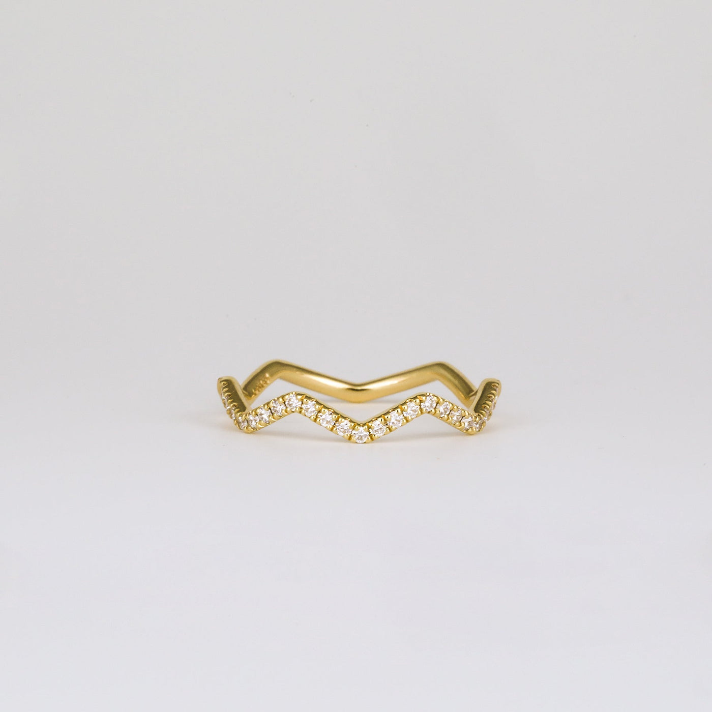 0.44 TCW Round Lab Grown Diamond Zig Zag Wedding Band