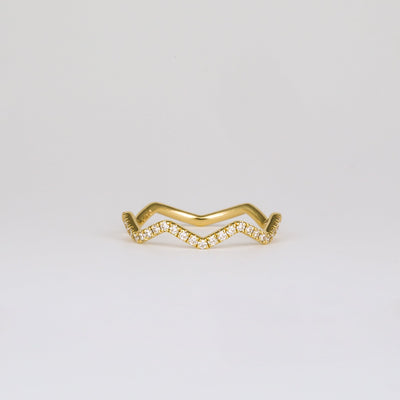0.44 TCW Round Lab Grown Diamond Zig Zag Wedding Band
