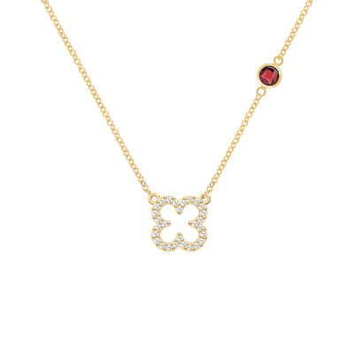 0.35 TCW Round Cut Floral Moissanite January Birthstone Necklace