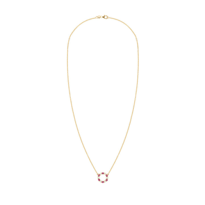 0.36TCW Round Open Circle Moissanite July Birthstone Necklace