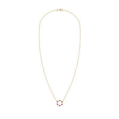0.36TCW Round Open Circle Moissanite July Birthstone Necklace
