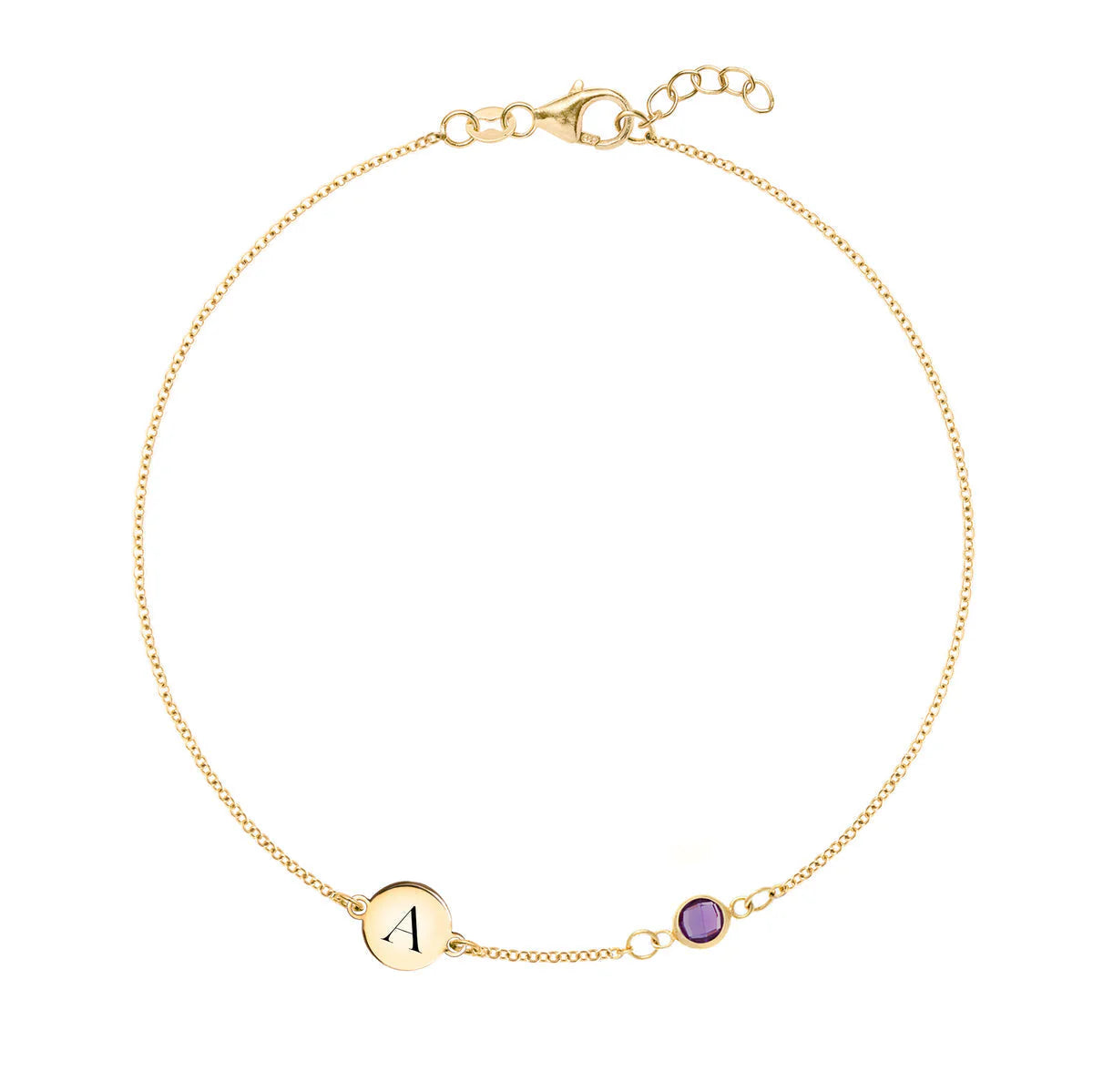 0.25 CT Round Cut Customized Moissanite February Birthstone Bracelet