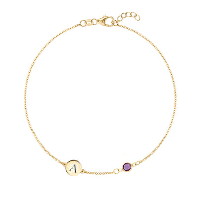 0.25 CT Round Cut Customized Moissanite February Birthstone Bracelet
