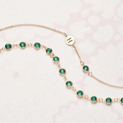 0.25CT Round Cut Customized Moissanite May Birthstone Bracelet