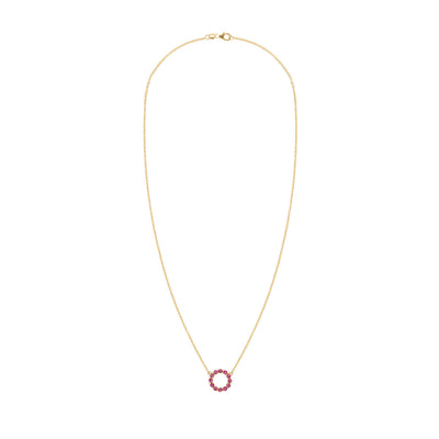 1.20TCW Round Open Circle Moissanite July Birthstone Necklace