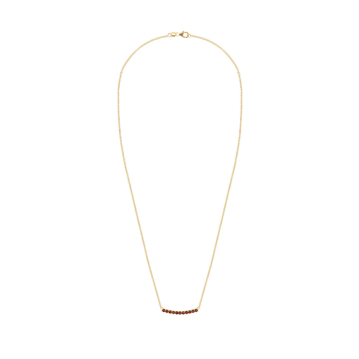 1.40 TCW Round Cut Garnet Moissanite January Birthstone Necklace