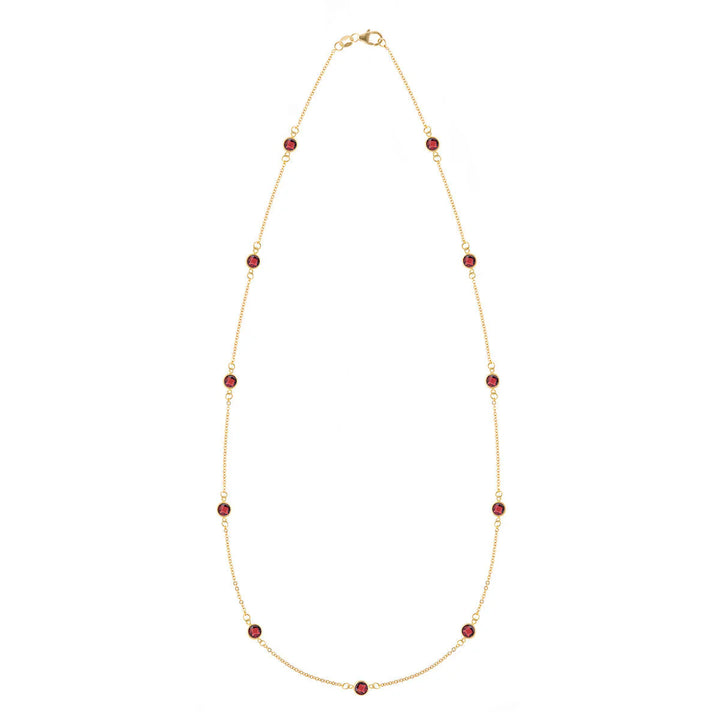 2.75 TCW Round Cut Garnet Moissanite January Birthstone Necklace