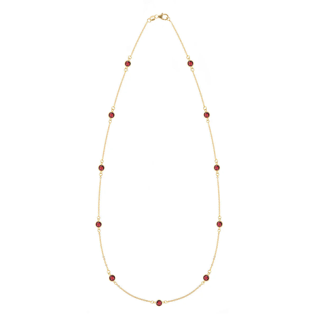 2.75 TCW Round Cut Garnet Moissanite January Birthstone Necklace